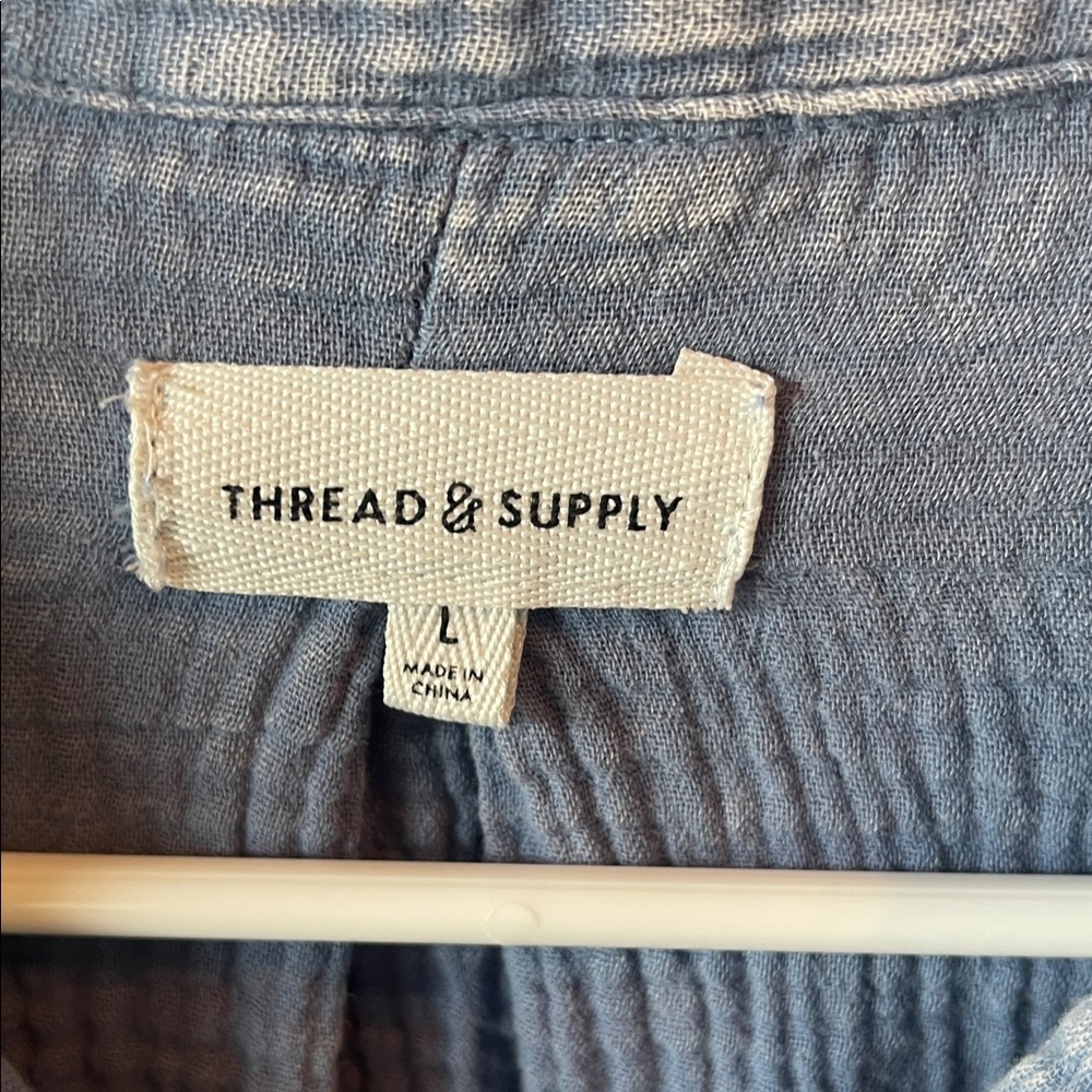 Thread & supply Casual Blue Button Down Shirt - Picture 2 of 4